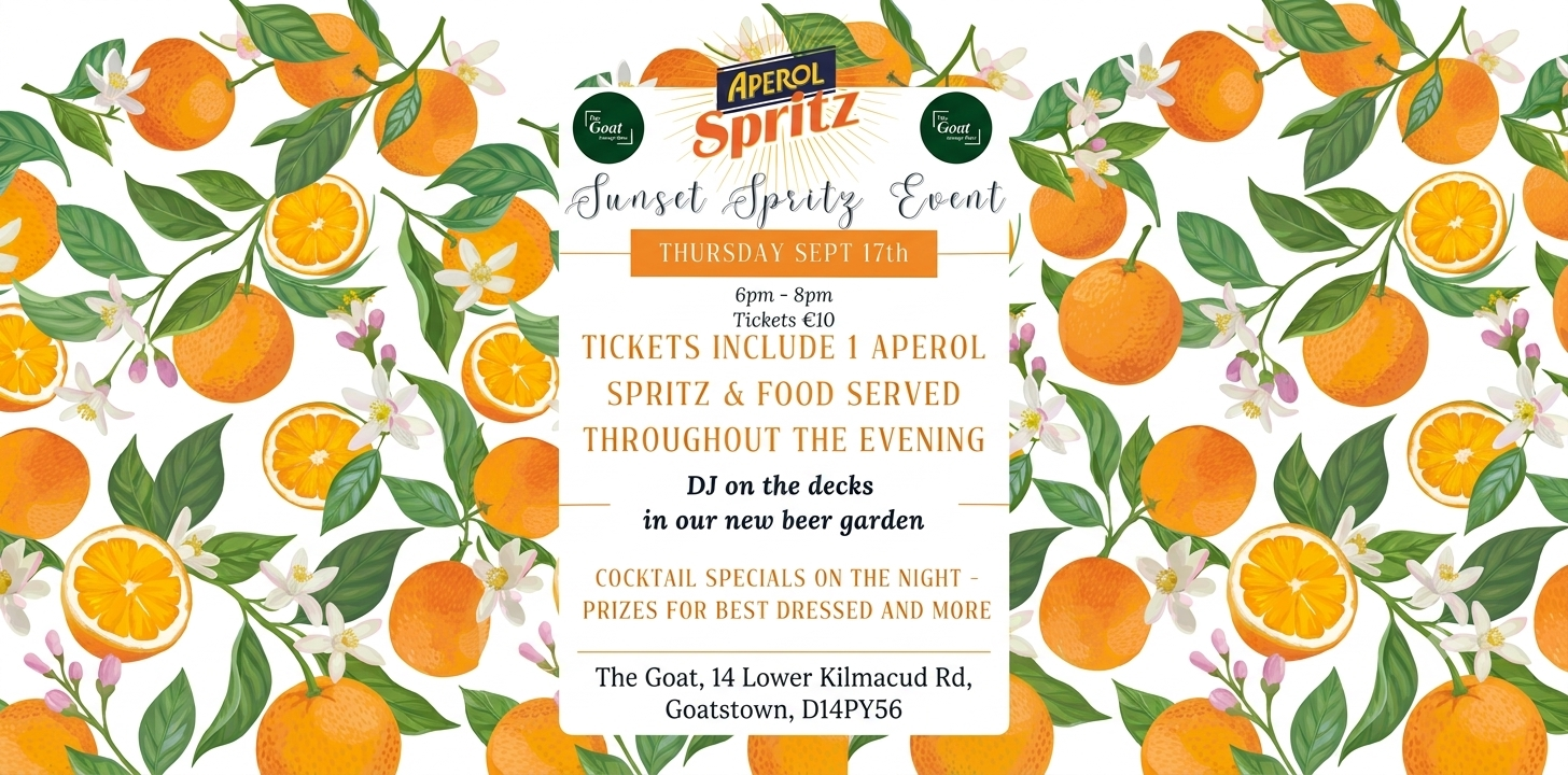 Aperol Spritz Sunset Sessions at The Goat, Thursday 17 September